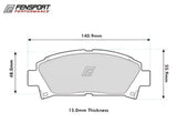 Brake Pads - Front - PBS ProTrack - MR2 Mk2 Rev 2 & 3, Levin 20V Twin Piston